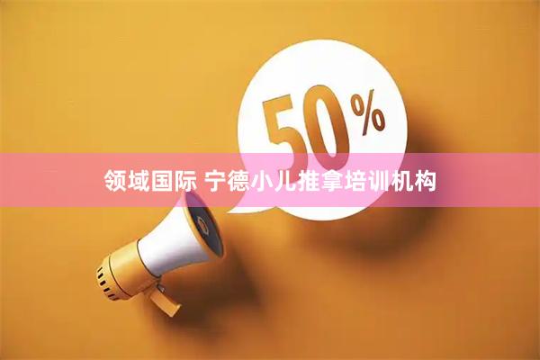 领域国际 宁德小儿推拿培训机构