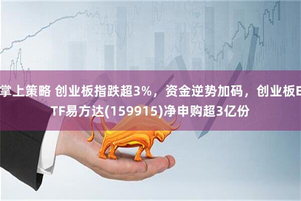 掌上策略 创业板指跌超3%，资金逆势加码，创业板ETF易方达(159915)净申购超3亿份