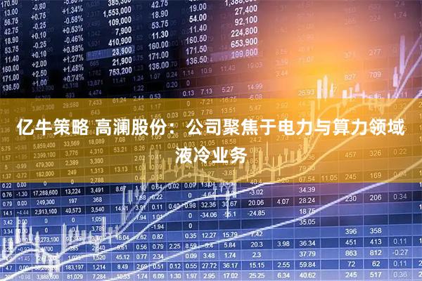 亿牛策略 高澜股份：公司聚焦于电力与算力领域液冷业务