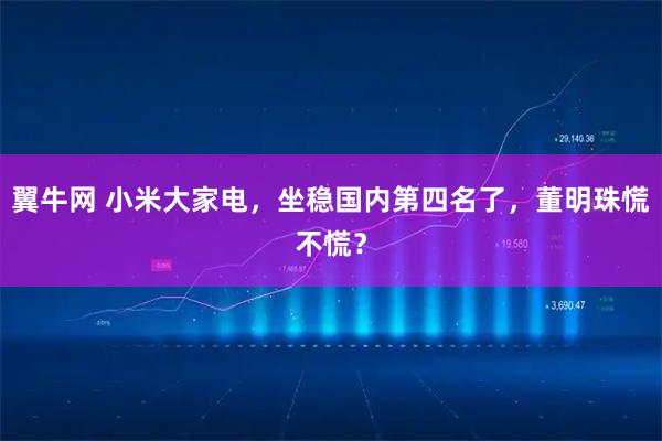 翼牛网 小米大家电,坐稳国内第四名了,董明珠慌不慌?