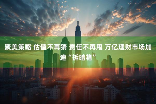 聚美策略 估值不再猜 责任不再甩 万亿理财市场加速“拆暗箱”