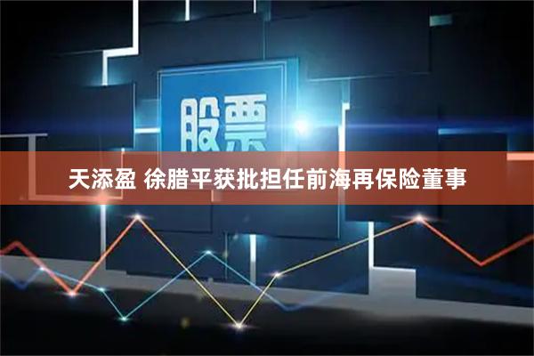 天添盈 徐腊平获批担任前海再保险董事